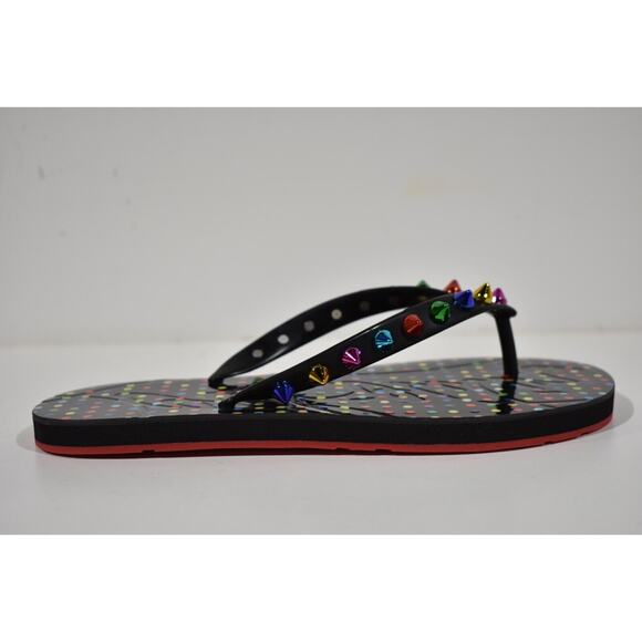 Christian Louboutin Loubi Flip Spikes Donna Flat Black Thong Flip Flop Sandal 36 - Picture 2 of 12